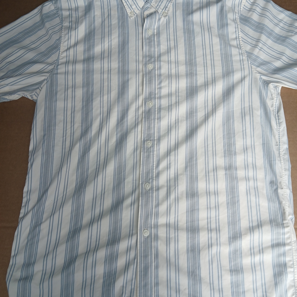 Abercrombie & Fitch Blue and White Casual Button Down Shirt